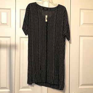 Madewell Women's Small Dress Black White Pinstripe Short Shift Tunic NWT AJ30